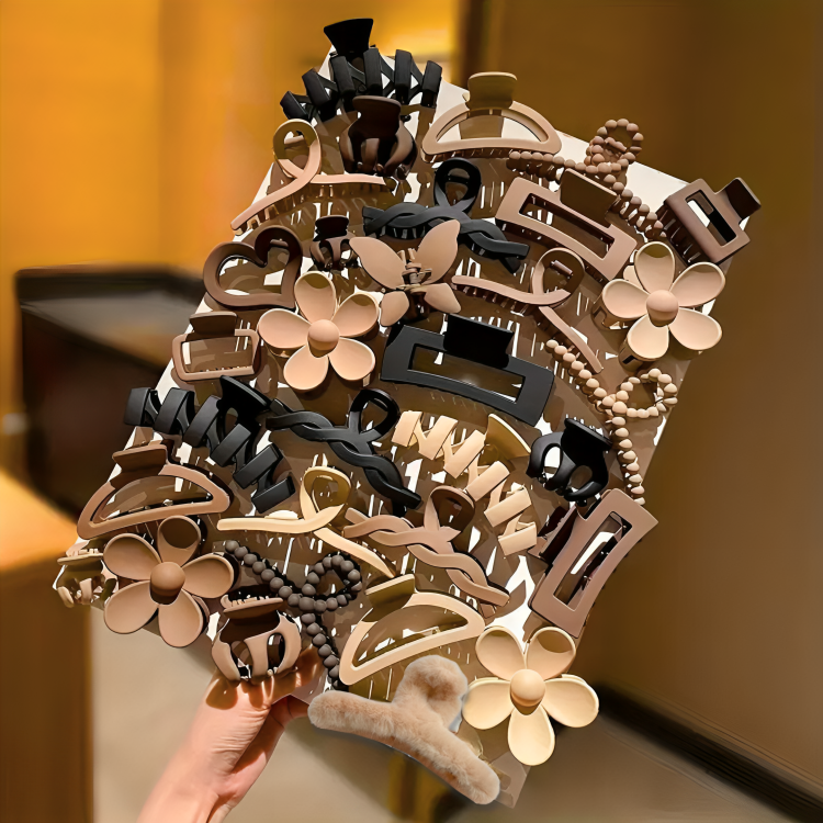 12/6pcs Everyday Neutral Hair Clip Pack