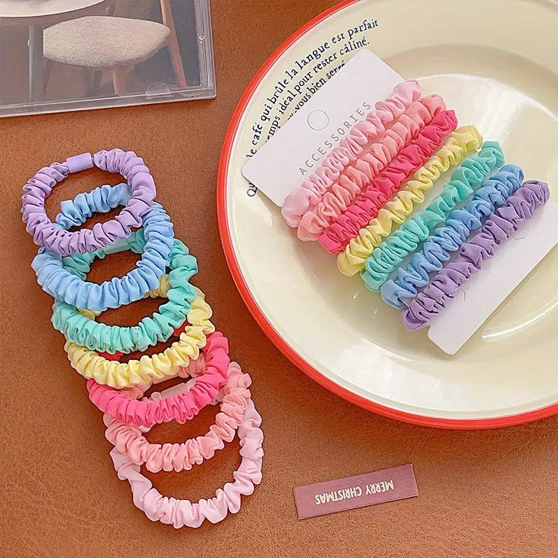 6pcs Candy Color Skinny Hair Ties