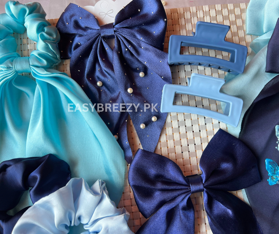 12pcs Blue Hair Accessories Bundle