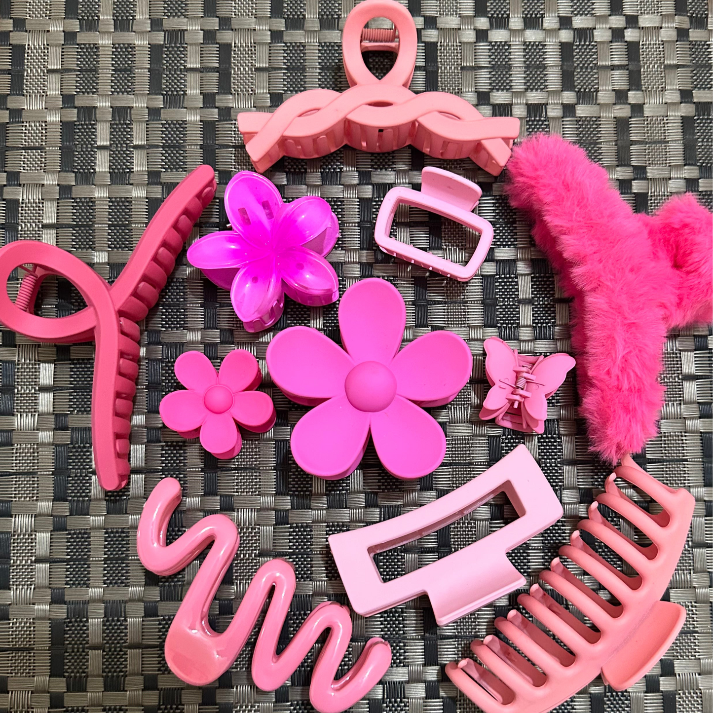 10pcs Pink Claw Clips Bundle