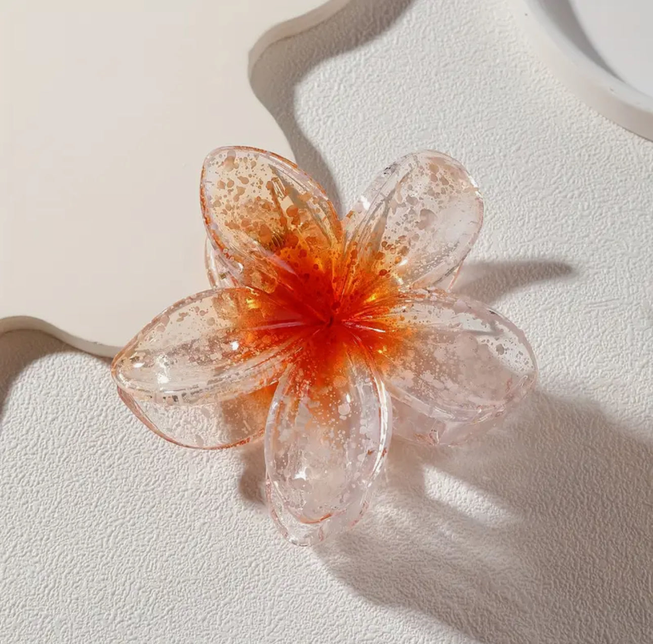 Transparent Flower Hair Claw