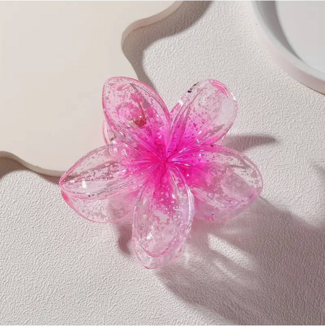 Transparent Flower Hair Claw