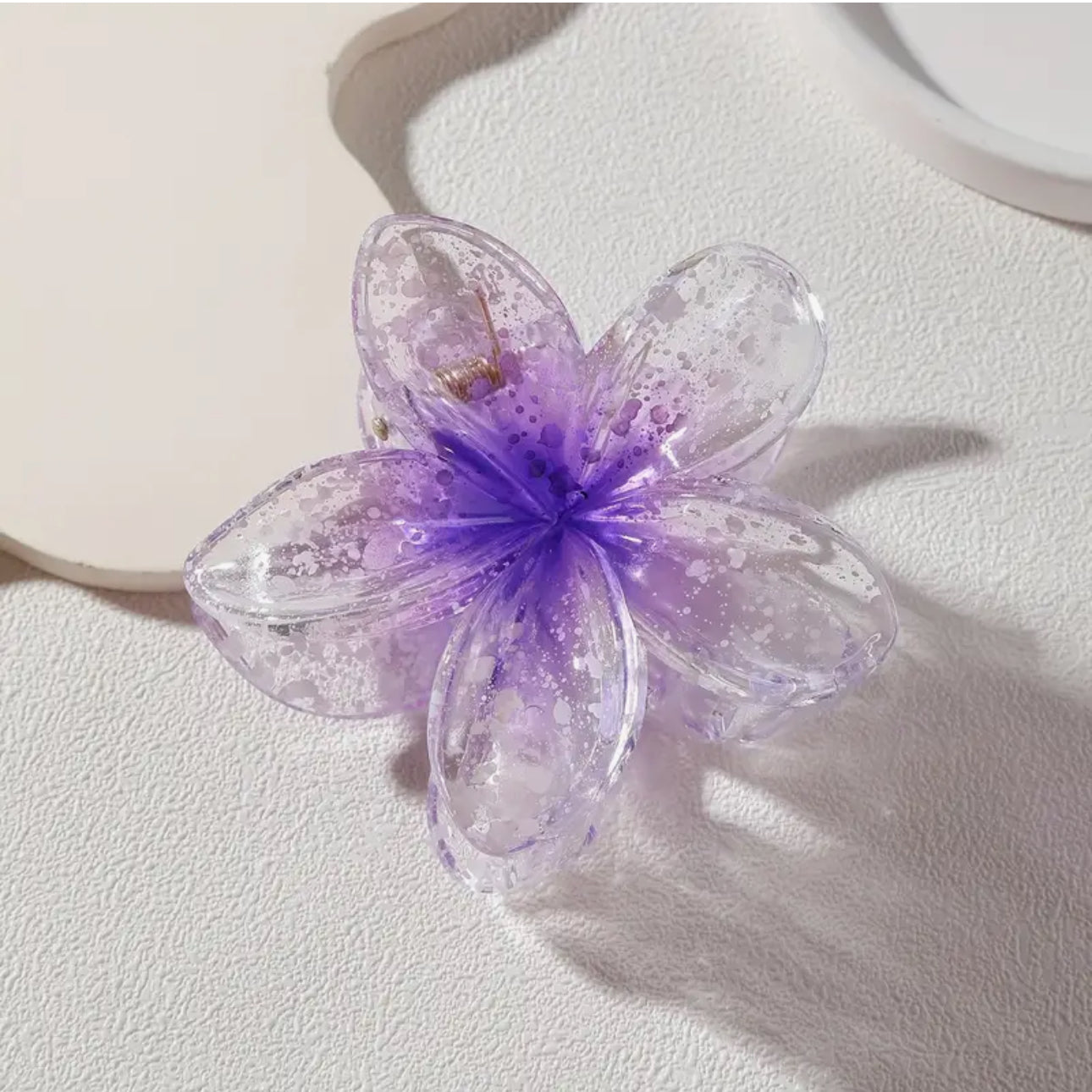 Transparent Flower Hair Claw