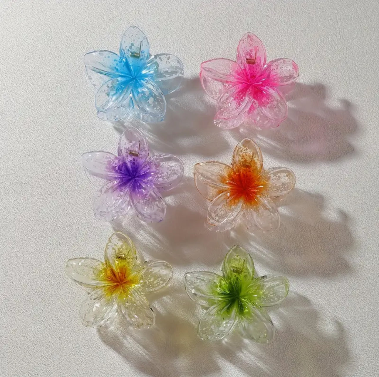 Transparent Flower Hair Claw