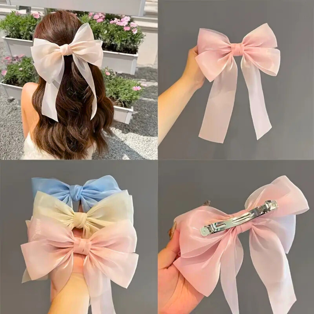 3pcs Feel Good Pastel Bow Clips Set
