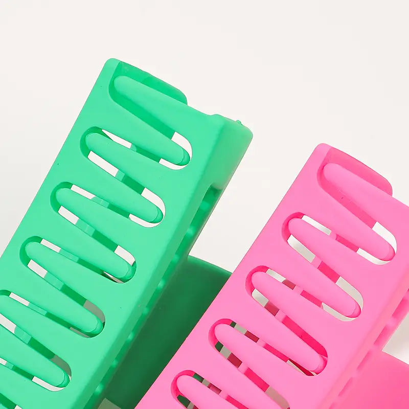 3pcs Candy Color Matt Rectangle Clip