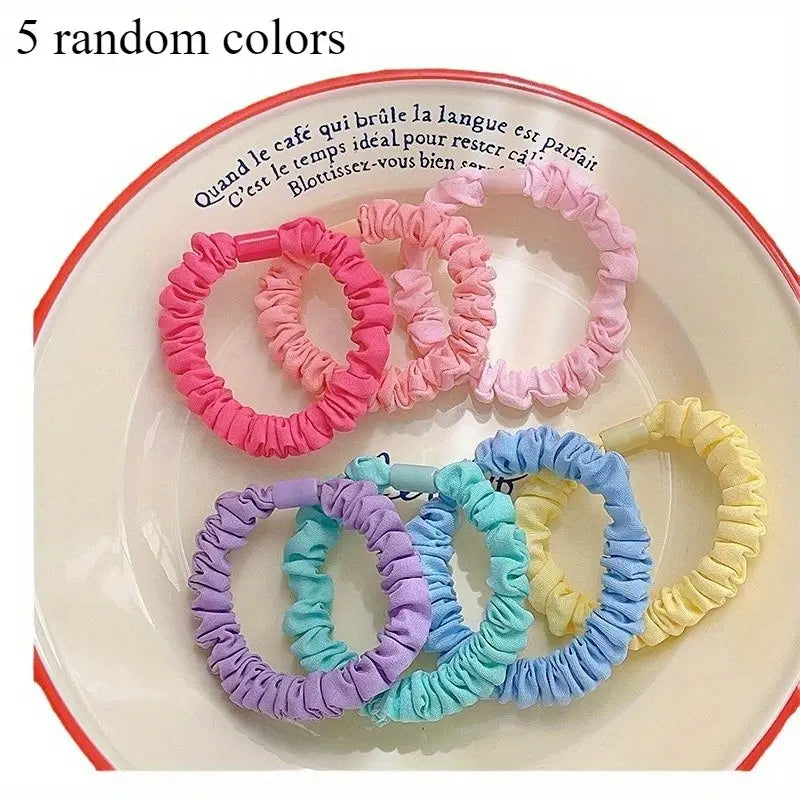 6pcs Candy Color Skinny Hair Ties