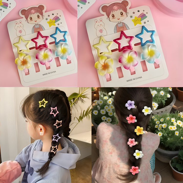 Cute Hair Clips Card for Girls