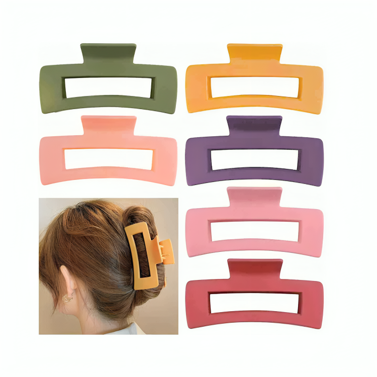 Matte Rectangular Hair Claw Clip