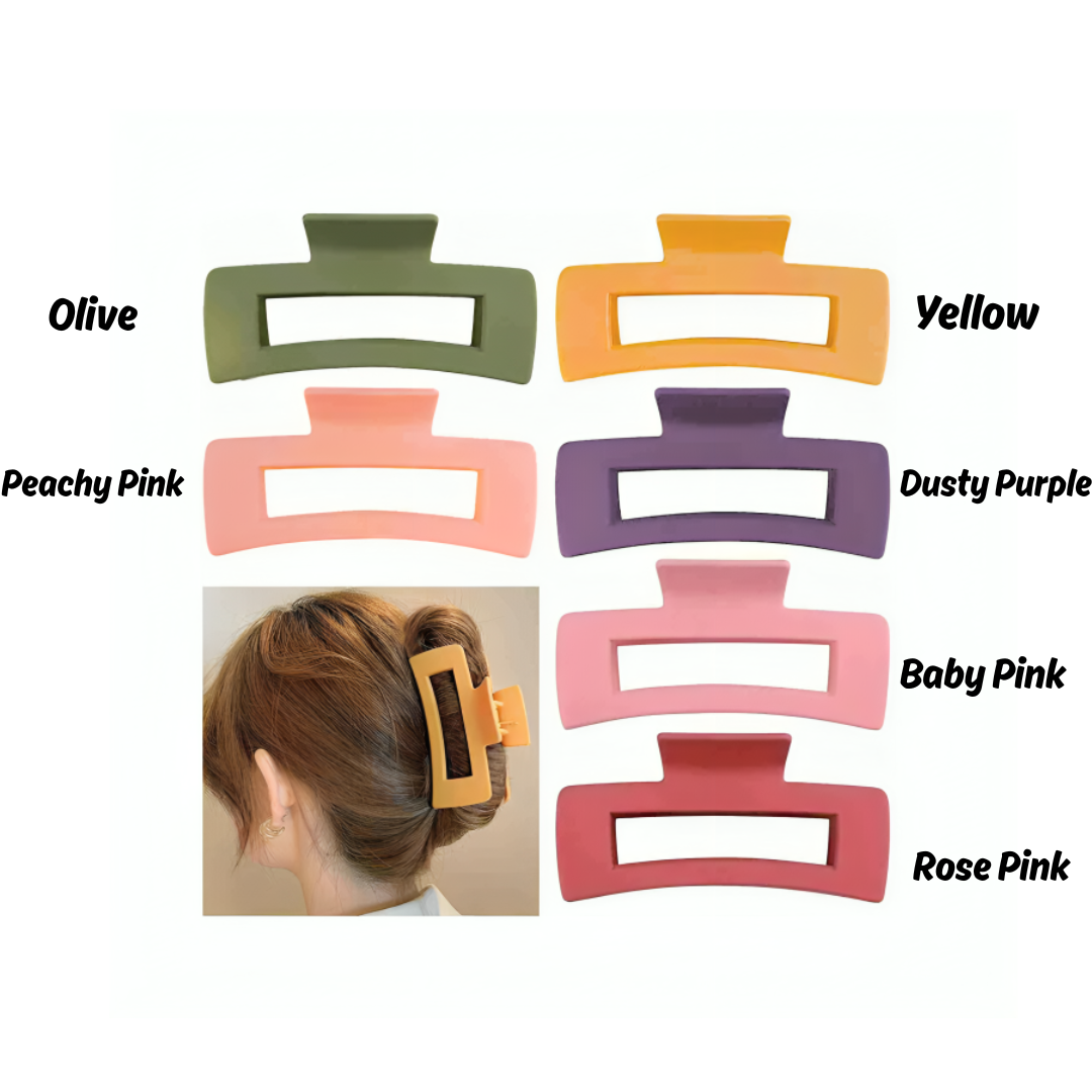 Matte Rectangular Hair Claw Clip
