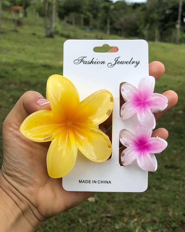 Mini and Large Flower Claw Clips Set