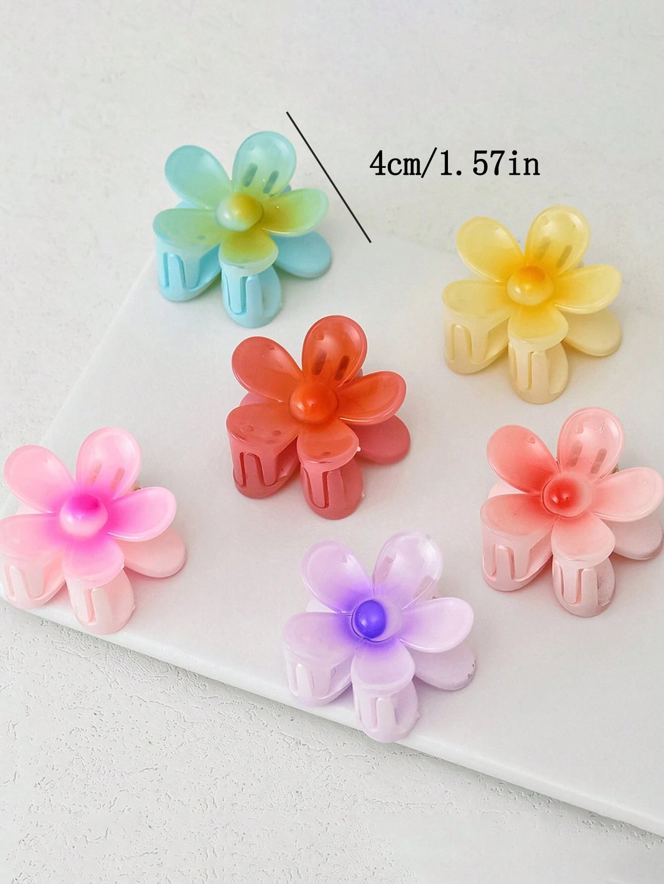 2pcs Mini Gradient Blossom Clips