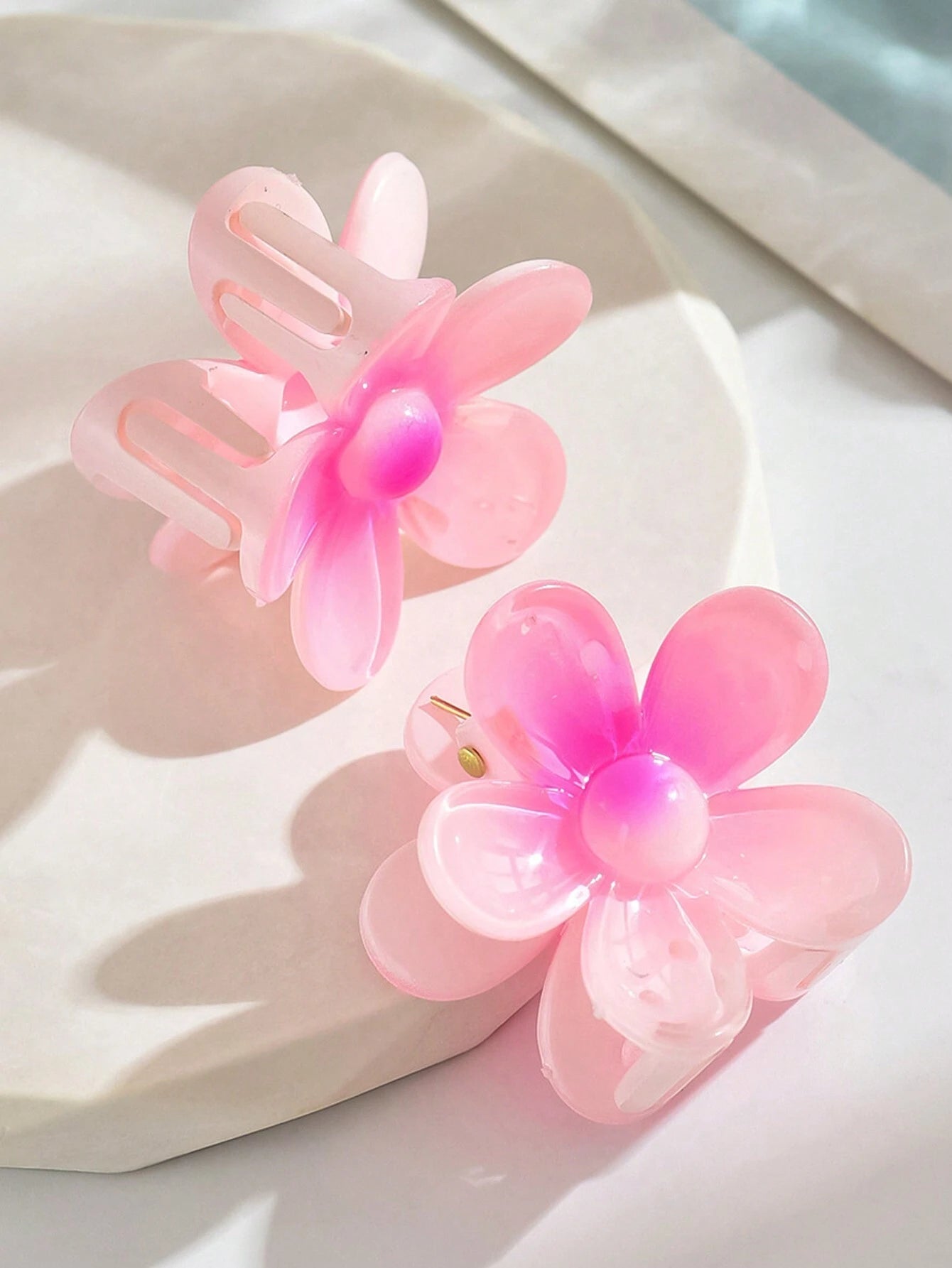 2pcs Mini Gradient Blossom Clips