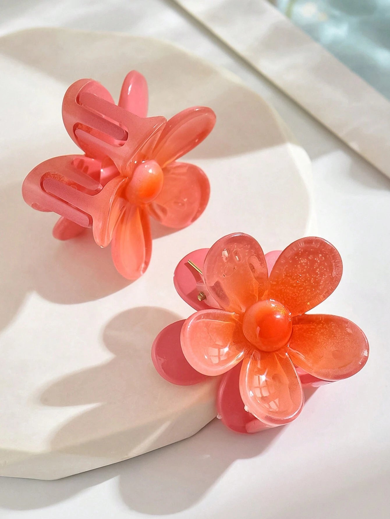 2pcs Mini Gradient Blossom Clips