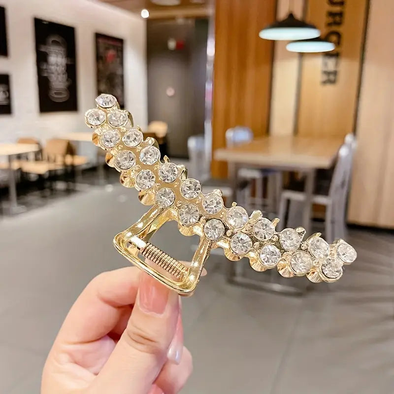 Rhinestones Metal Twist Hair Clip