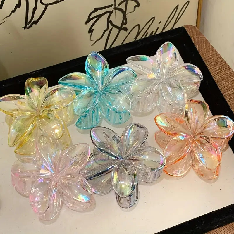 Transparent Flower Hair Claw