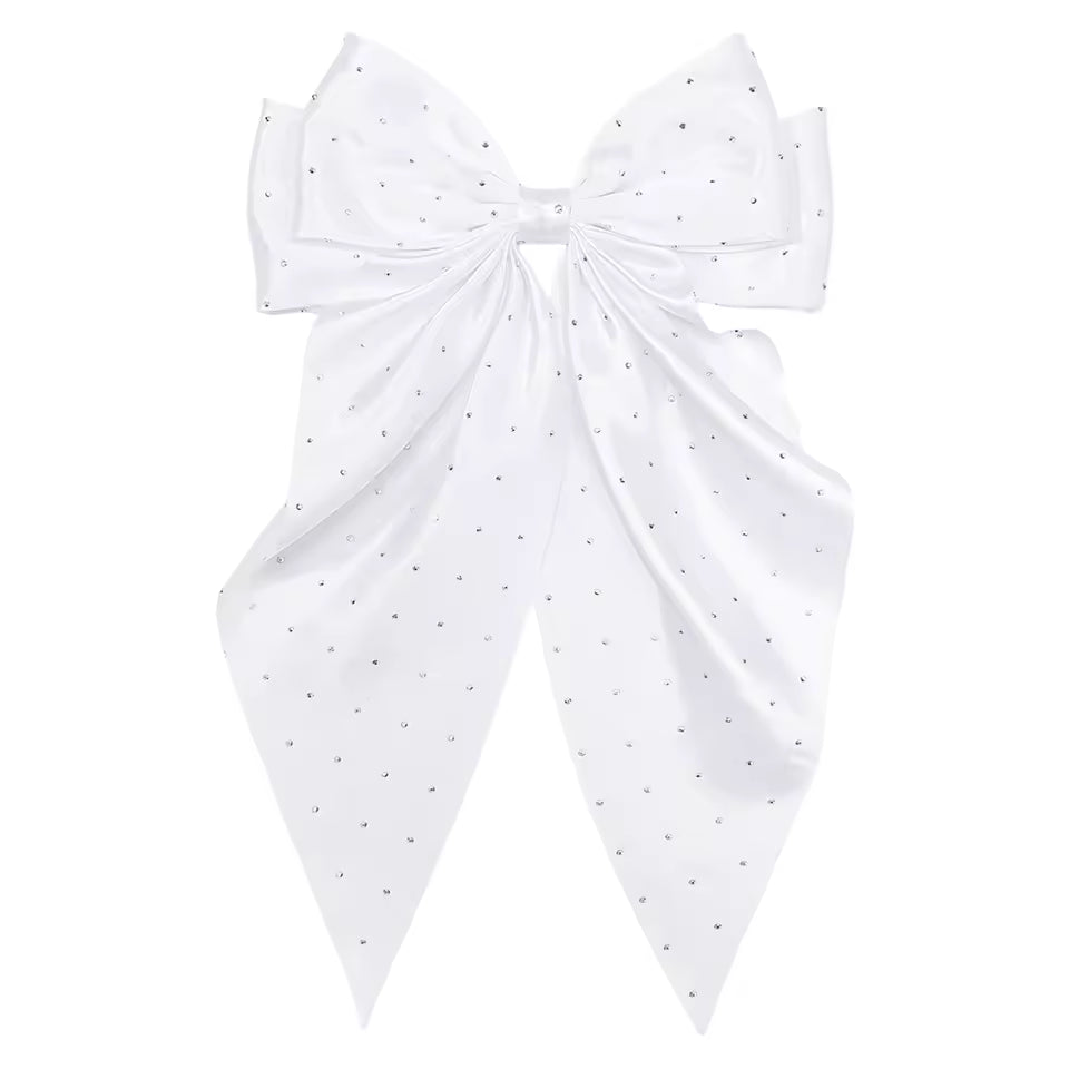 Rhinestone Hair Bow Clip
