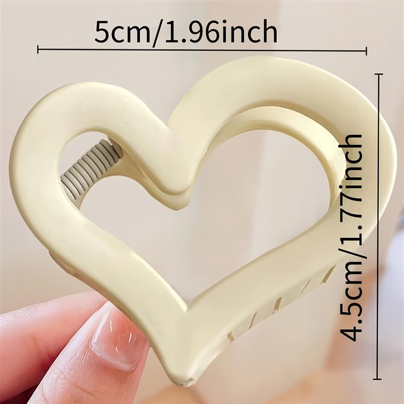 4pcs Matte Heart Clips