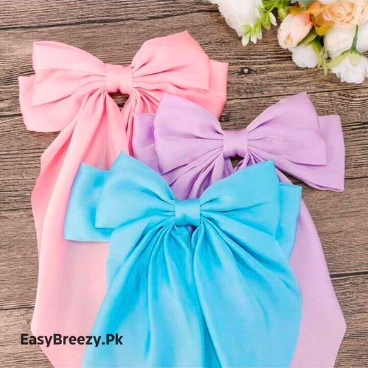 3Pcs Pastel Long Tail Hair Bow