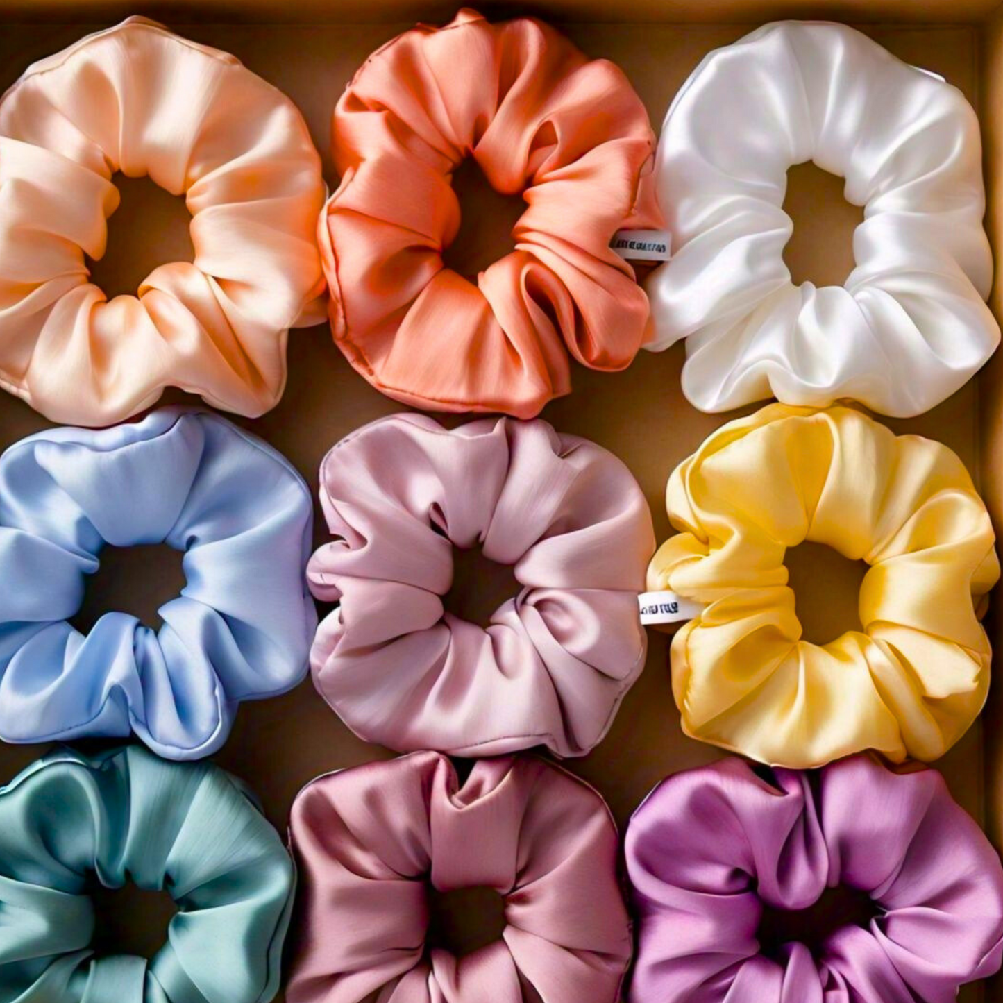 Cotton Candy Silk Scrunchies Bundle (Pack Of 8)