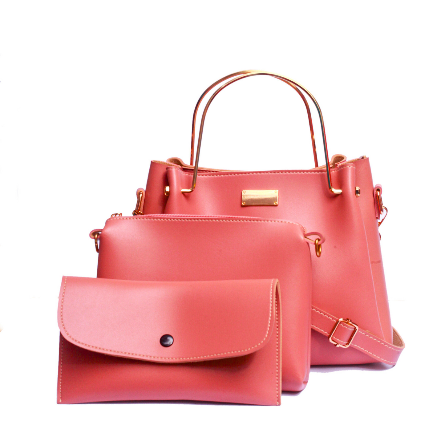 Peach Set of 3 Bags for Women