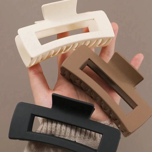 Set of 3 Nude Rectangular Claw Clips