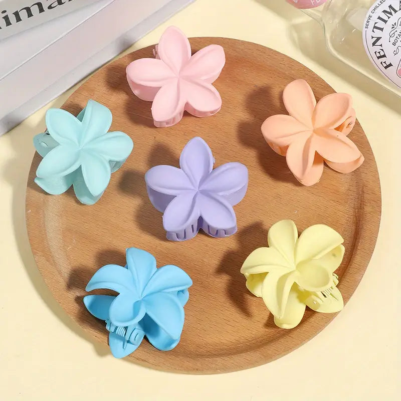 4pcs Matte Floral Clips