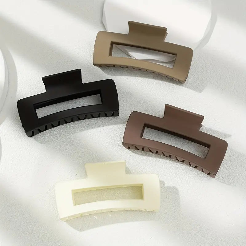 Set of 3 Nude Rectangular Claw Clips