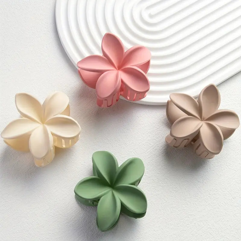 4pcs Matte Floral Clips