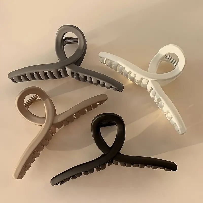 Set of 4 Nude Spiral Claw Clips