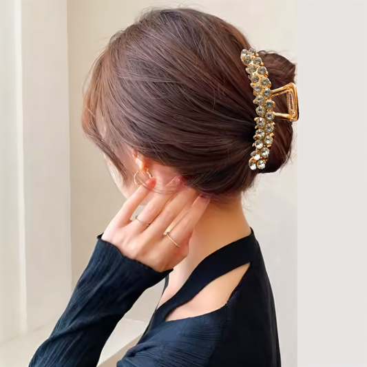 Rhinestones Metal Twist Hair Clip