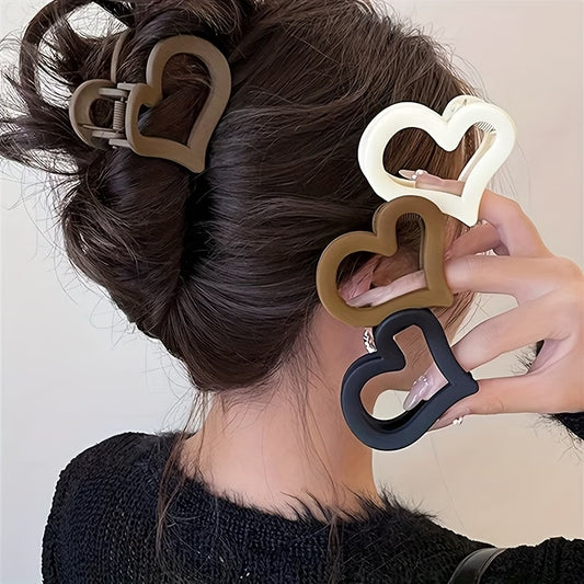 4pcs Matte Heart Clips