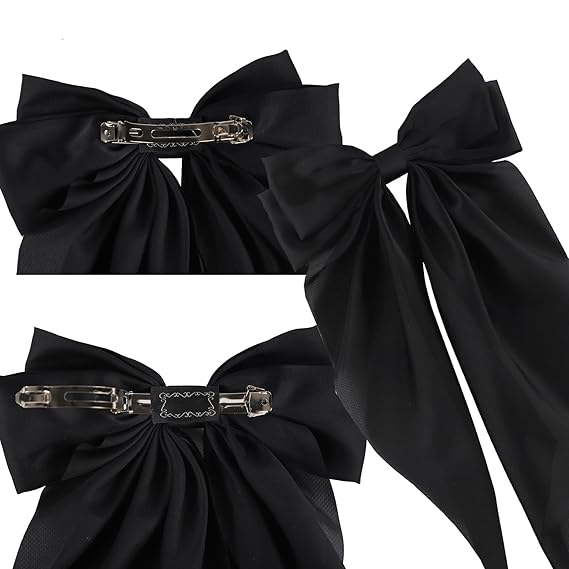 Long Hair Bow Clips (SET OF THREE)