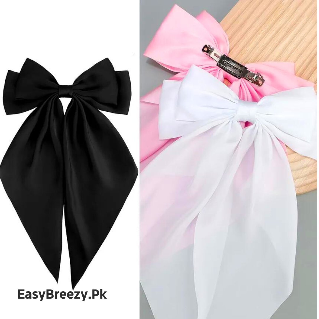 Long Tail Hair Bow Clip (SET OF 4)