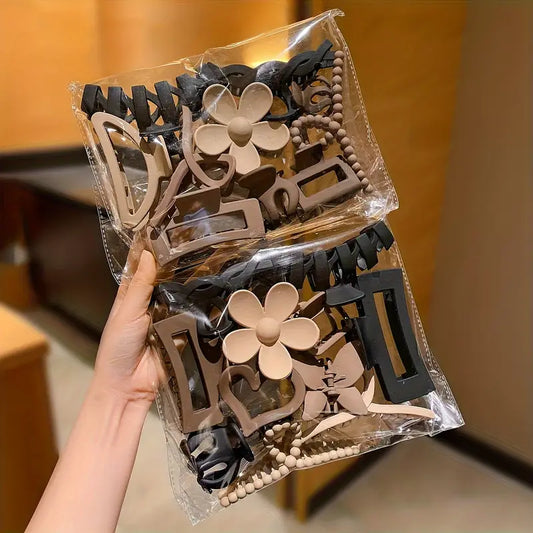 12/6pcs Everyday Neutral Hair Clip Pack