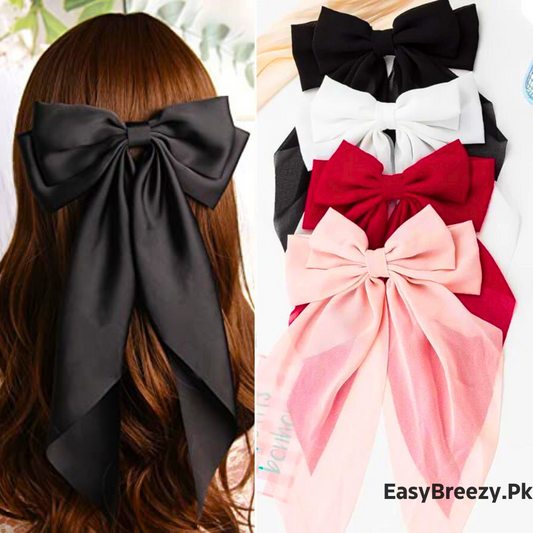 Long Tail Hair Bow Clip (SET OF 4)