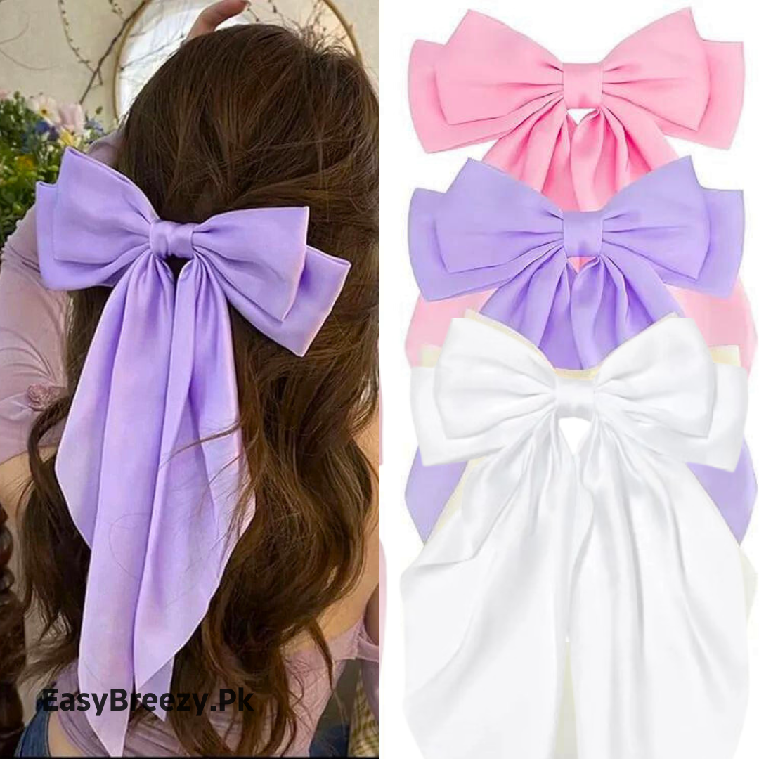 3Pcs Big Hair Bow Clip Set