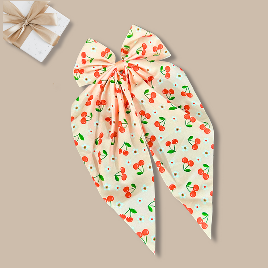 Cherry Print Hair Bow