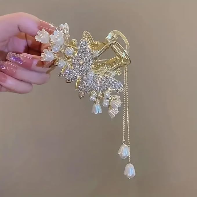 Floral Drape Claw Clip