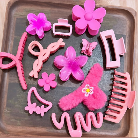 10pcs Pink Claw Clips Bundle