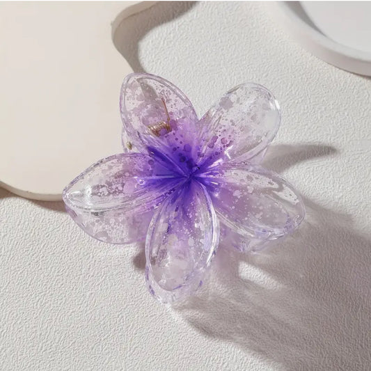 Transparent Flower Hair Claw
