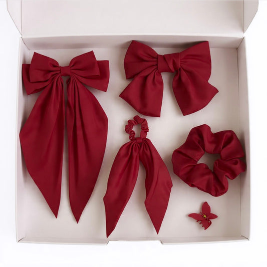 Maroon Hair Accessories Bundle