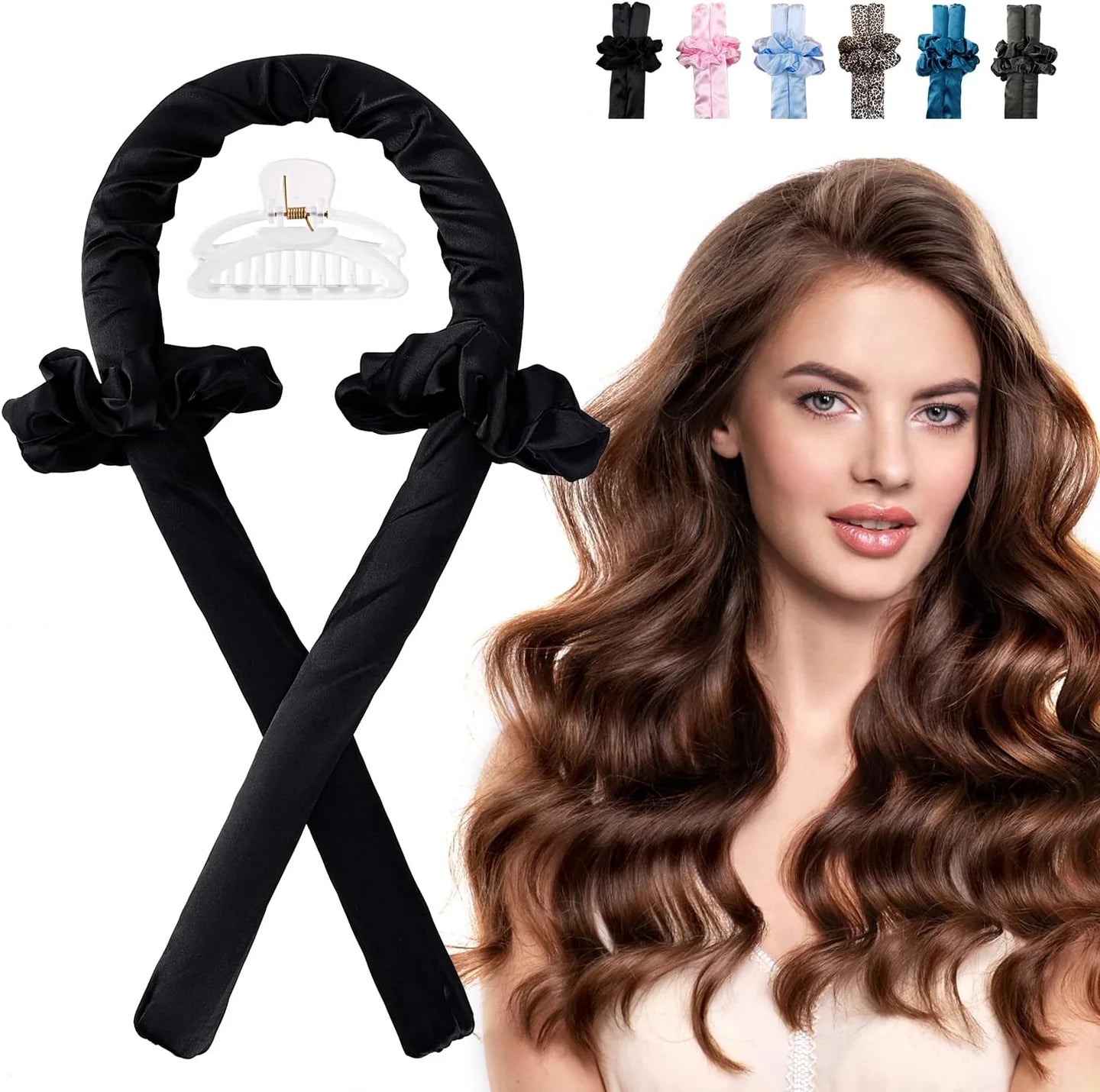 Heatless Silk Hair Curling Rod With Scrunchies