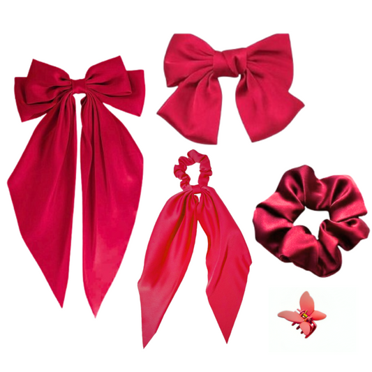 Maroon Hair Accessories Bundle