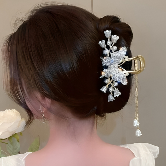 Floral Drape Claw Clip