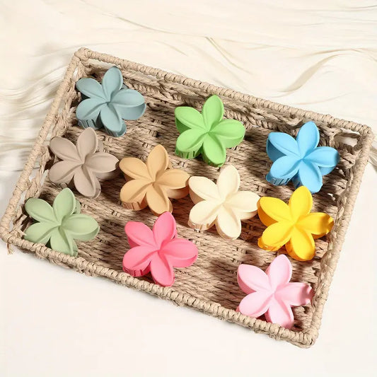 4pcs Matte Floral Clips