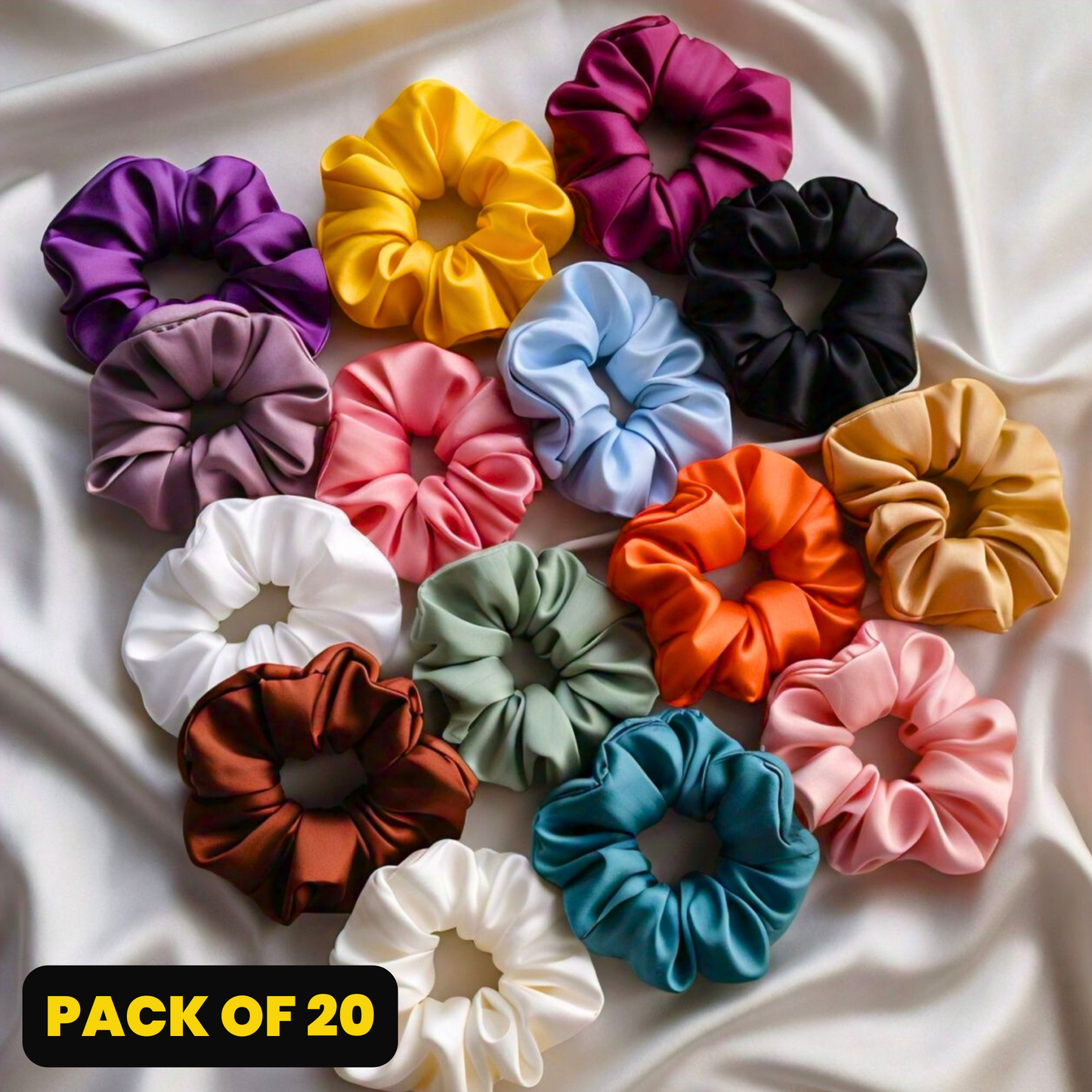 Pack of 20 Silk Scrunchies