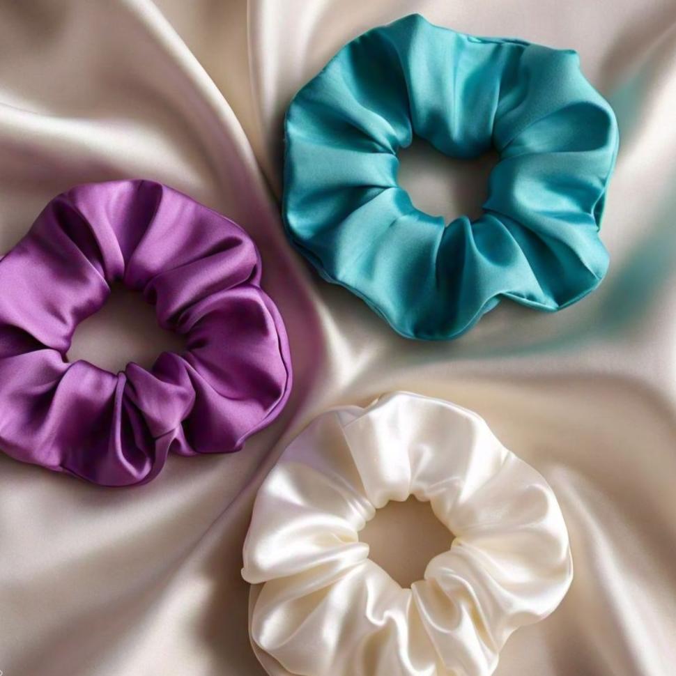 3 Silk Scrunchies Bundle (RANDOM COLORS)