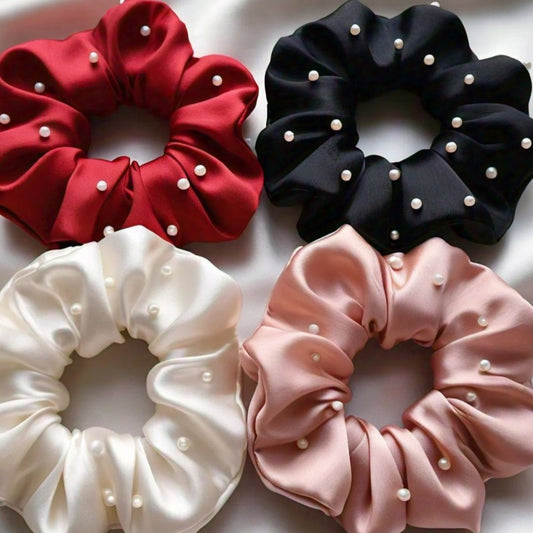 Pearl Silk Scrunchie (CHOOSE COLOR)