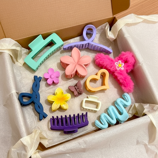 12pcs Colorful Claw Clips Bundle
